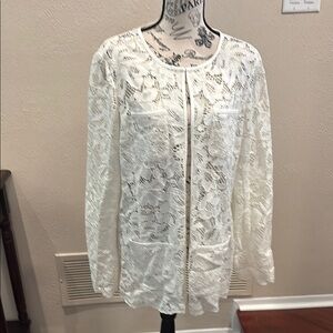 Elegant White Lace Cardigan